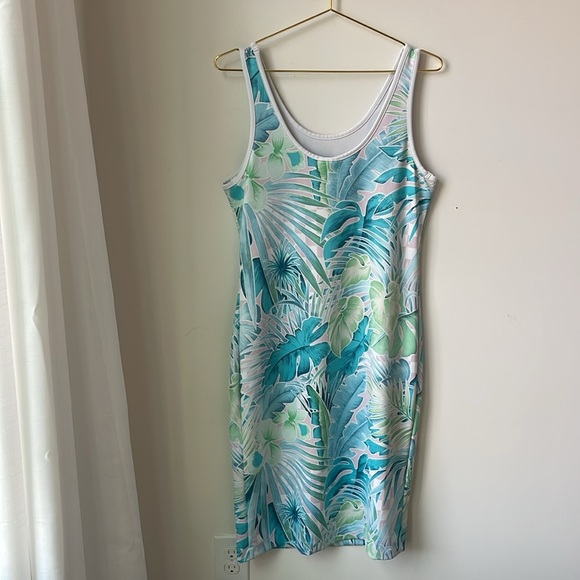 Nike Tropical Print Dress - Green and White - Picture 2 of 9